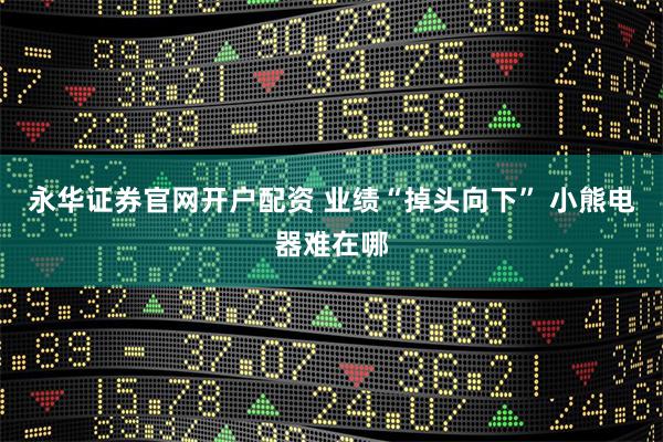 永华证券官网开户配资 业绩“掉头向下” 小熊电器难在哪