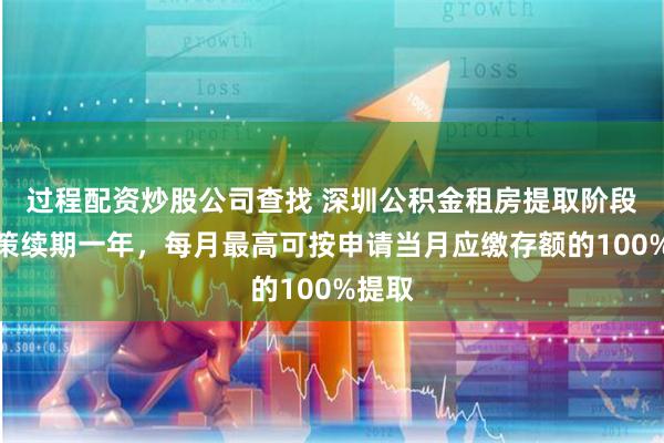 过程配资炒股公司查找 深圳公积金租房提取阶段性政策续期一年，每月最高可按申请当月应缴存额的100%提取