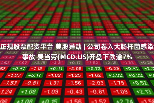 正规股票配资平台 美股异动 | 公司卷入大肠杆菌感染事故 麦当劳(MCD.US)开盘下跌逾7%